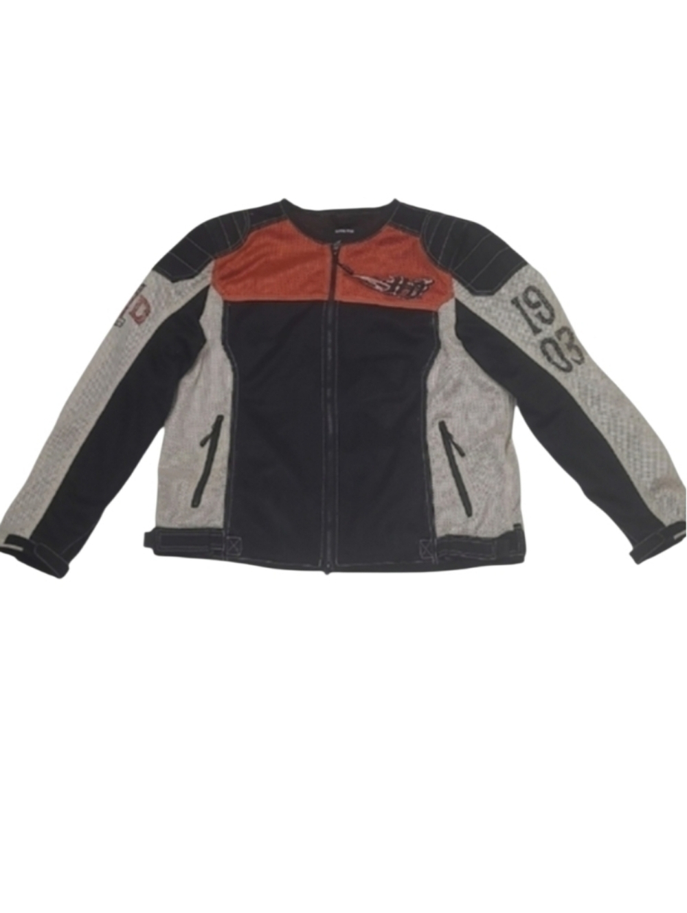 Harley-Davidson Riding Gear Mesh Full Zip Up Motorcycle Jacket Retro HD Logo